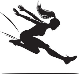 Jumping sport silhouette vector illustration isolated on a white background