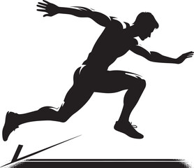 Jumping sport silhouette vector illustration isolated on a white background
