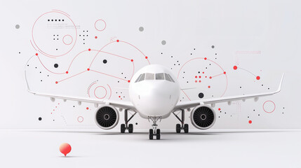 Obraz premium A sleek illustration of a modern airplane with abstract design elements in the background. This artwork emphasizes innovation and the future of air travel