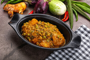 Indian traditional cuisine Aloo mutter