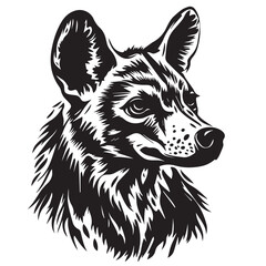 Hyena in cartoon, doodle style . Image for t-shirt, web, mobile apps and ui. Isolated 2d vector illustration in logo, icon, sketch style, Eps 10, black and white. AI Generative