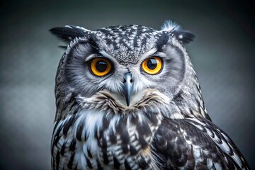 Obraz premium Black Owl in Black Background