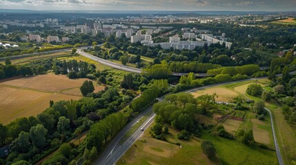 Aerial View of Suburban Landscape