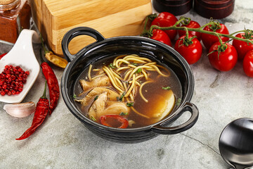 Japanese Miso soup with chicken