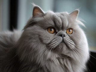 Silky Grey Beauty persian cat"