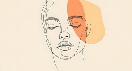 10. **Minimalist face art using simple line drawings and muted colors to capture essential features**