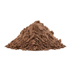 A pile of brown dirt on a white background