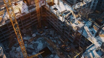 Fototapeta premium Construction Site Aerial View