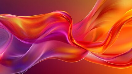 Vibrant abstract waves in shades of orange, pink, and purple create a dynamic visual experience with fluid motion.