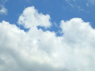 background photo of bright blue sky and white clouds