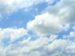 background photo of bright blue sky and white clouds