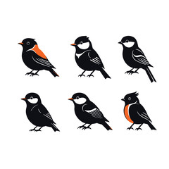 Birds Vector art illustration silhouette image icon