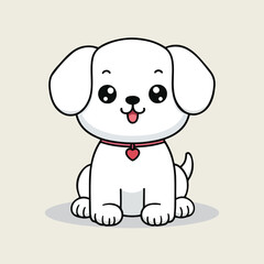 Adorable Puppy Dog Character Illustration Kawaii Animal Vector