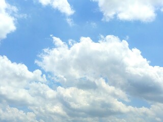 background photo of bright blue sky and white clouds