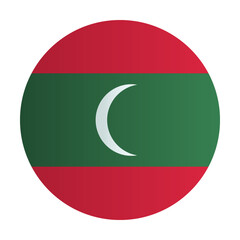 Maldives island national flag badge. Coutry identity circle