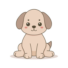 Adorable Puppy Dog Character Illustration Kawaii Animal Vector
