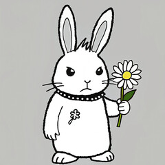 Obraz premium easter bunny with eggrabbit, bunny, easter, cartoon, animal, illustration, hare, vector, baby, holiday, fun, cute, art, pet, happy, drawing, spring, egg, mammal, pink, card, toy, design, character, gr