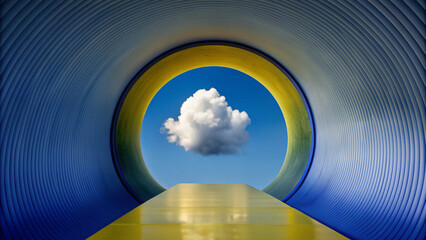 Naklejka premium tunnel of lighttunnel, architecture, interior, city, light, glass, corridor, hall, subway, bridge, urban, station, futuristic, road, underground, building, perspective, business, walkway, pedestrian, 