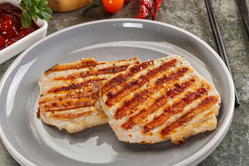 Tasty grilled pork meat steak