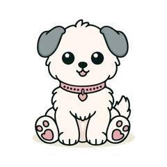 Adorable Puppy Dog Character Illustration Kawaii Animal Vector