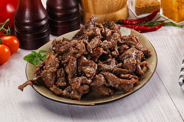 Stew beef slices with gravy