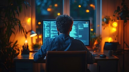 Programmer Working Late Night