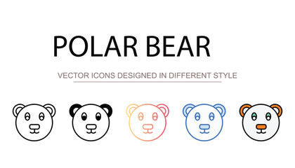 Polar Bear icon design with white background stock illustration