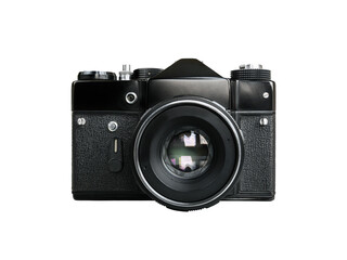Front view of soviet black film camera