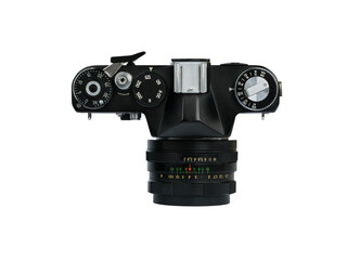 Top view of soviet black film camera