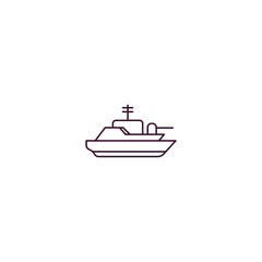 Obraz premium army boat outline icon. Linear vector from army and military concept. Thin line army boat icon isolated on white background