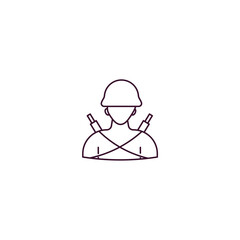 infantry outline icon. Linear vector from army and military concept. Thin line infantry icon isolated on white background