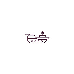 Obraz premium warship outline icon. Linear vector from army and military concept. Thin line warship icon isolated on white background