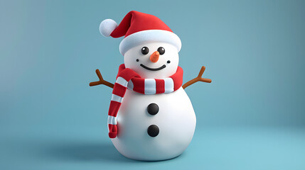 Fototapeta premium Snowman Winter elements icon 3D Cartoon