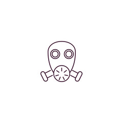 gas mask outline icon. Linear vector from army and military concept. Thin line gas mask icon isolated on white background