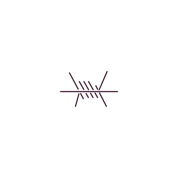 recommend clip art: barbed wire outline icon. Linear vector from army and military concept. Thin line barbed wire icon isolated on white background