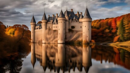 Obraz premium castle with autumn