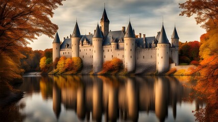 Obraz premium castle with autumn