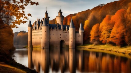 Obraz premium castle with autumn