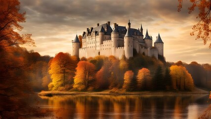 Fototapeta premium castle with autumn