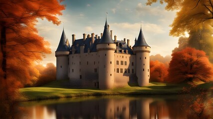 Obraz premium castle with autumn