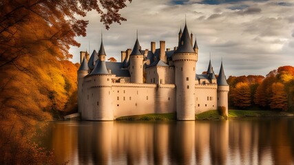 Fototapeta premium castle with autumn