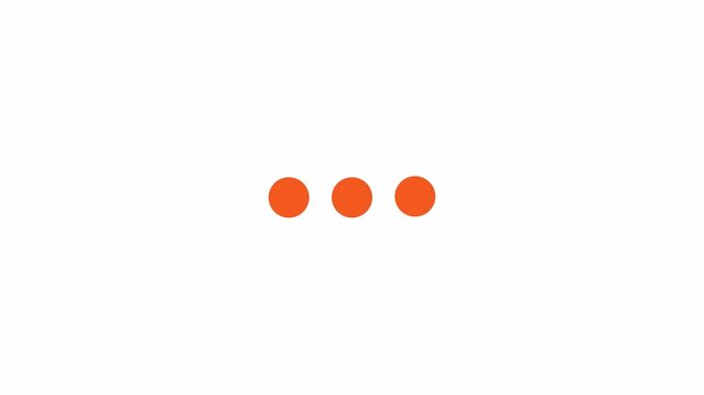 Falling down dots loading animation. Dropping down small circles animated element 2D abstract 4K video motion graphic on white background. Software upgrading loader download upload for web design