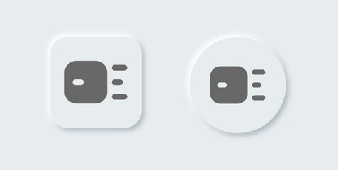 Option solid icon in neomorphic design style. Application signs vector illustration.