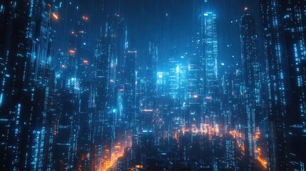 Obraz premium Futuristic Digital Background for Tech Processes and AI Concepts