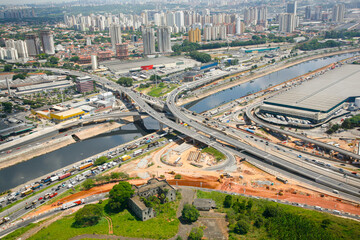 Marginal Tiete avenue in Sao Paulo city, Brazil