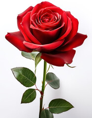 Red Rose Flower. Red Rose against on isolate white background