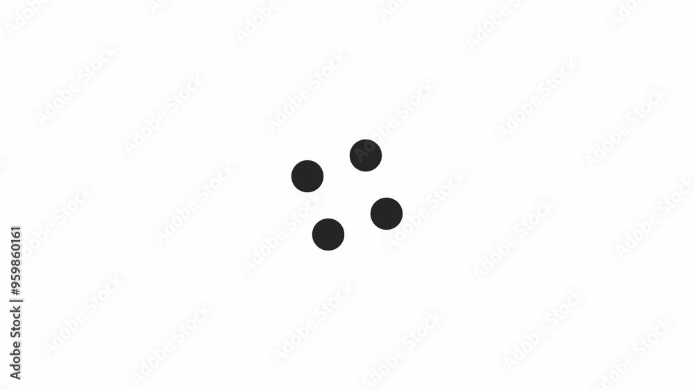 Poster large and small spots rotation loading animation black and white. mobile app data update animated el