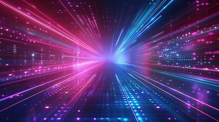 Obraz premium Neon Lights Tunnel