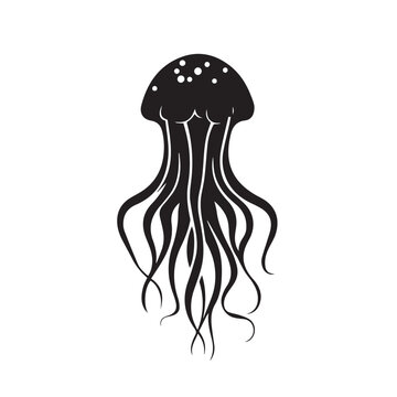 recommend clip art: Jellyfish  in cartoon, doodle style . Image for t-shirt, web, mobile apps and ui. Isolated 2d vector illustration in logo, icon, sketch style, Eps 10, black and white. AI Generative