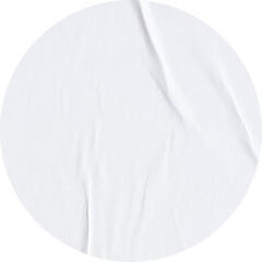 Blank White Paper Sticker Label Isolated PNG, Realistic Round Sticker Mockup, Circular Adhesive Sticker Texture